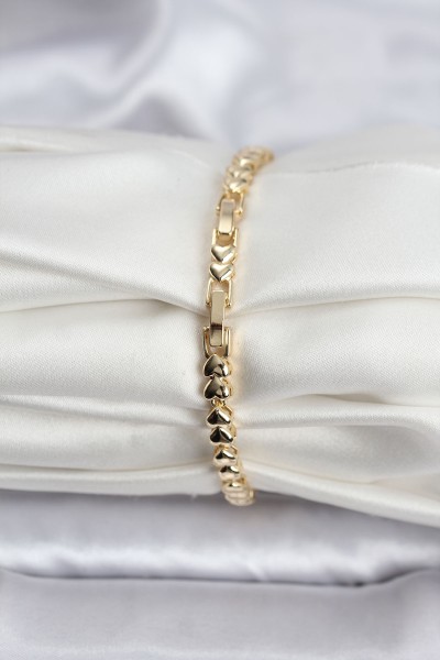 14k Gold Renk Kaplama Kalp Model Cm Kadın Bileklik 14k Gold Renk Kaplama Kalp Model Cm Kadın Bileklik