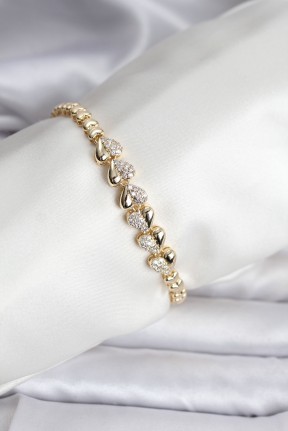 14k Gold Renk Kaplama Kalp Model Cm Kadın Bileklik 14k Gold Renk Kaplama Kalp Model Cm Kadın Bileklik