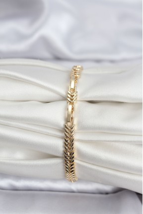 14k Gold Renk Kaplama Başak Model Zirkon Taşlı Cm Kadın Bileklik 14k Gold Renk Kaplama Başak Model Zirkon Taşlı Cm Kadın Bileklik