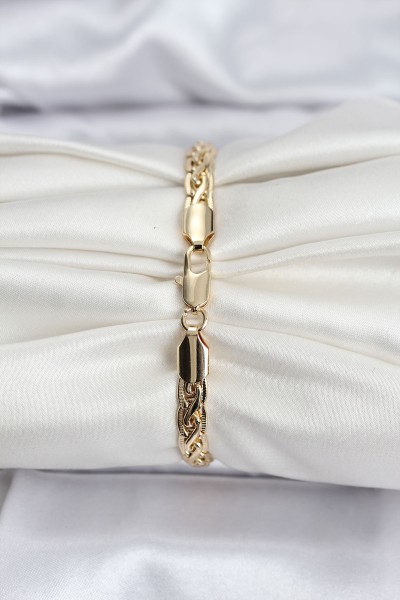 14k Gold Renk Kaplama Lazer Zincir Model Cm Kadın Bileklik 14k Gold Renk Kaplama Lazer Zincir Model Cm Kadın Bileklik