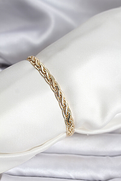 14k Gold Renk Kaplama Lazer Zincir Model Cm Kadın Bileklik 14k Gold Renk Kaplama Lazer Zincir Model Cm Kadın Bileklik