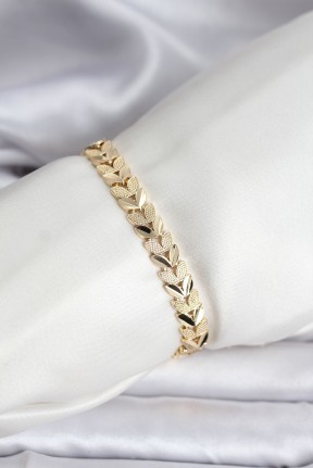 14k Gold Renk Kaplama Başak Model Cm Kadın Bileklik 14k Gold Renk Kaplama Başak Model Cm Kadın Bileklik