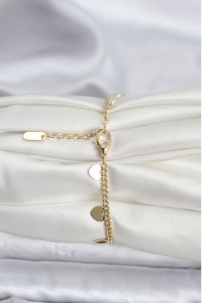 14k Gold Renk Kaplama Kalpli Model Cm Kadın Bileklik 14k Gold Renk Kaplama Kalpli Model Cm Kadın Bileklik