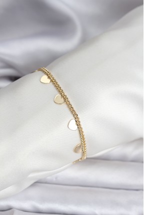 14k Gold Renk Kaplama Kalpli Model Cm Kadın Bileklik 14k Gold Renk Kaplama Kalpli Model Cm Kadın Bileklik