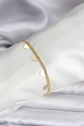 14k Gold Renk Kaplama Kalpli Model Cm Kadın Bileklik 14k Gold Renk Kaplama Kalpli Model Cm Kadın Bileklik