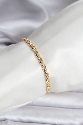14k Gold Renk Kaplama Zincir Model Kadın Cm Bileklik 14k Gold Renk Kaplama Zincir Model Kadın Cm Bileklik