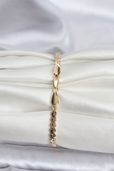 14k Gold Renk Kaplama Ezme Yılan Zincir Model Cm Kadın Bileklik 14k Gold Renk Kaplama Ezme Yılan Zincir Model Cm Kadın Bileklik