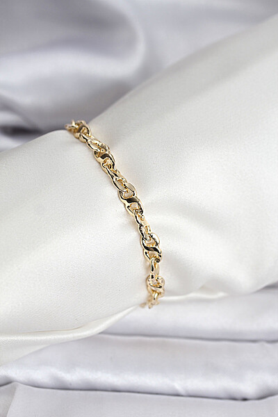 14k Gold Renk Kaplama Zincir Model Cm Kadın Bileklik 14k Gold Renk Kaplama Zincir Model Cm Kadın Bileklik