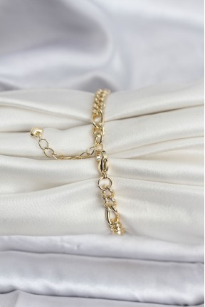 14k Gold Renk Kaplama Lazerli Zincir Model Cm Kadın Bileklik 14k Gold Renk Kaplama Lazerli Zincir Model Cm Kadın Bileklik