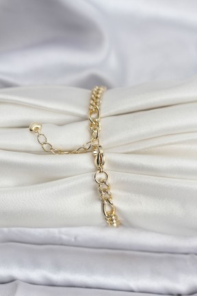 14k Gold Renk Kaplama Lazerli Zincir Model Cm Kadın Bileklik 14k Gold Renk Kaplama Lazerli Zincir Model Cm Kadın Bileklik