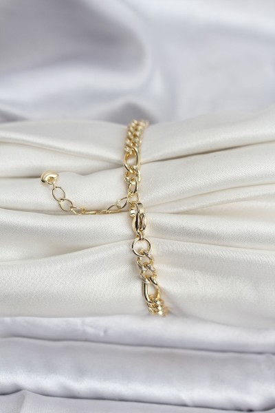 14k Gold Renk Kaplama Lazerli Zincir Model Cm Kadın Bileklik 14k Gold Renk Kaplama Lazerli Zincir Model Cm Kadın Bileklik