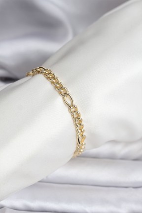 14k Gold Renk Kaplama Lazerli Zincir Model Cm Kadın Bileklik 14k Gold Renk Kaplama Lazerli Zincir Model Cm Kadın Bileklik