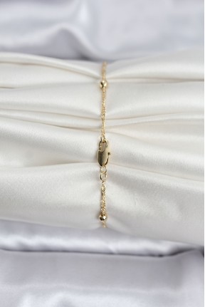 14k Gold Renk Kaplama Topçuklu Model Cm Kadın Bileklik 14k Gold Renk Kaplama Topçuklu Model Cm Kadın Bileklik