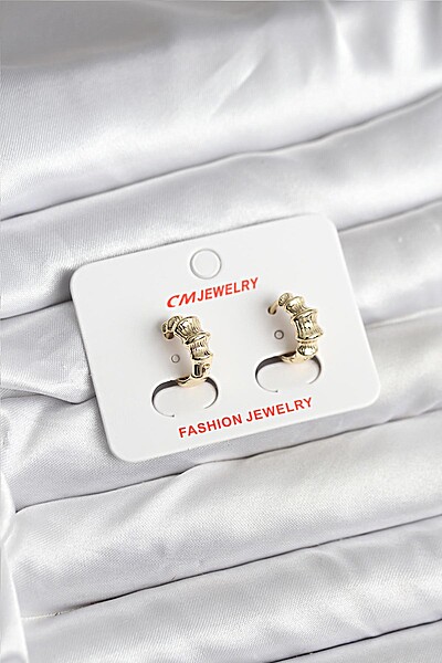 14k Gold Renk Kaplama Cm Kadın Küpe 14k Gold Renk Kaplama Cm Kadın Küpe