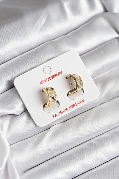 14k Gold Renk Kaplama Cm Kadın Küpe 14k Gold Renk Kaplama Cm Kadın Küpe