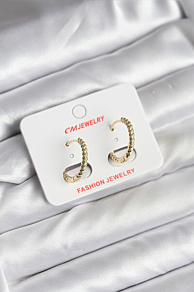 14k Gold Renk Kaplama Burgu Halka Cm Kadın Küpe 14k Gold Renk Kaplama Burgu Halka Cm Kadın Küpe