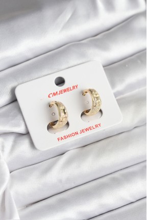 14k Gold Renk Kaplama Lazer Halka Cm Kadın Küpe 14k Gold Renk Kaplama Lazer Halka Cm Kadın Küpe