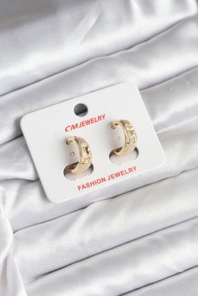 14k Gold Renk Kaplama Lazer Halka Cm Kadın Küpe 14k Gold Renk Kaplama Lazer Halka Cm Kadın Küpe