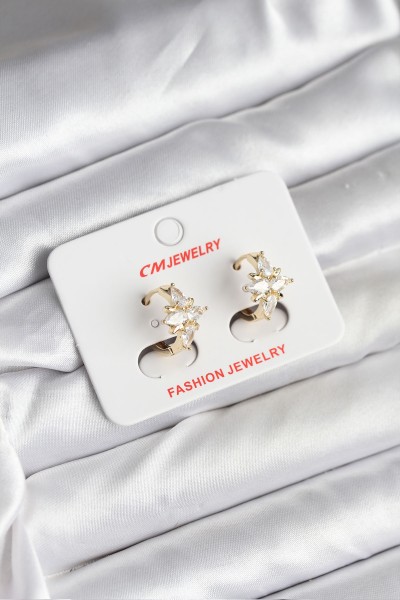 14k Gold Renk Kaplama Kutup Yıldız Zirkon Taşlı Cm Kadın Küpe 14k Gold Renk Kaplama Kutup Yıldız Zirkon Taşlı Cm Kadın Küpe