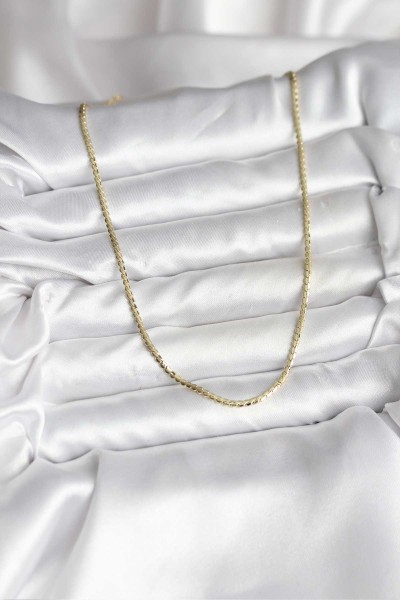 14k Gold Renk Kaplama Ezme Zincir Model Cm Kadın Kolye 14k Gold Renk Kaplama Ezme Zincir Model Cm Kadın Kolye