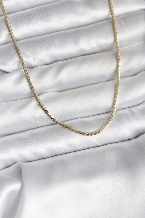 14k Gold Renk Kaplama Ezme Zincir Model Cm Kadın Kolye 14k Gold Renk Kaplama Ezme Zincir Model Cm Kadın Kolye