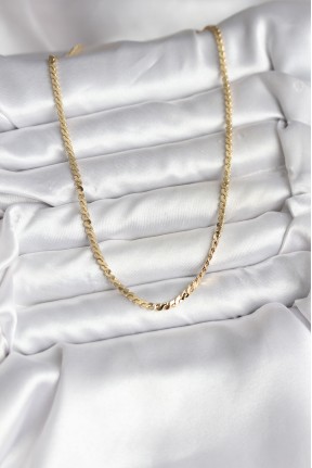 14k Gold Renk Kaplama Ezme Yılan Zincir Model Cm Kadın Kolye 14k Gold Renk Kaplama Ezme Yılan Zincir Model Cm Kadın Kolye