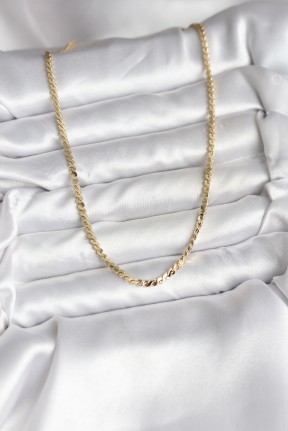 14k Gold Renk Kaplama Ezme Yılan Zincir Model Cm Kadın Kolye 14k Gold Renk Kaplama Ezme Yılan Zincir Model Cm Kadın Kolye