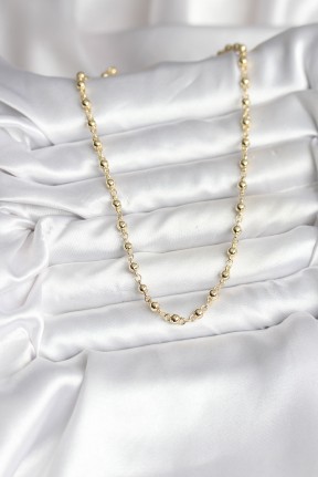 14k Gold Renk Kaplama Topçuklu Zincir Model Cm Kadın Kolye 14k Gold Renk Kaplama Topçuklu Zincir Model Cm Kadın Kolye