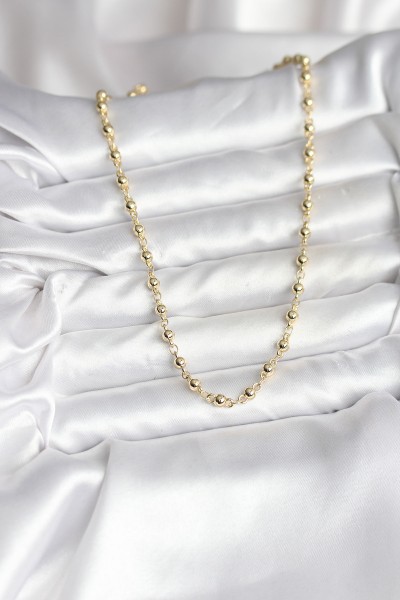 14k Gold Renk Kaplama Topçuklu Zincir Model Cm Kadın Kolye 14k Gold Renk Kaplama Topçuklu Zincir Model Cm Kadın Kolye