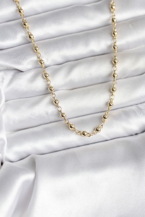 14k Gold Renk Kaplama Topçuklu Zincir Model Cm Kadın Kolye 14k Gold Renk Kaplama Topçuklu Zincir Model Cm Kadın Kolye