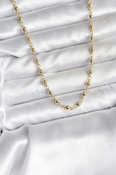 14k Gold Renk Kaplama Topçuklu Zincir Model Cm Kadın Kolye 14k Gold Renk Kaplama Topçuklu Zincir Model Cm Kadın Kolye