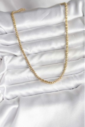 14k Gold Renk Kaplama Boru Zincir Model Cm Kadın Kolye 14k Gold Renk Kaplama Boru Zincir Model Cm Kadın Kolye