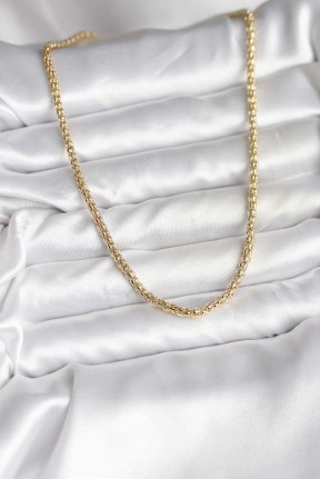 14k Gold Renk Kaplama Boru Zincir Model Cm Kadın Kolye 14k Gold Renk Kaplama Boru Zincir Model Cm Kadın Kolye