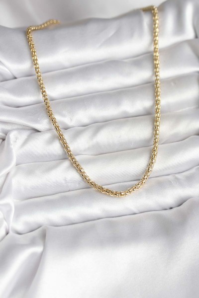 14k Gold Renk Kaplama Boru Zincir Model Cm Kadın Kolye 14k Gold Renk Kaplama Boru Zincir Model Cm Kadın Kolye