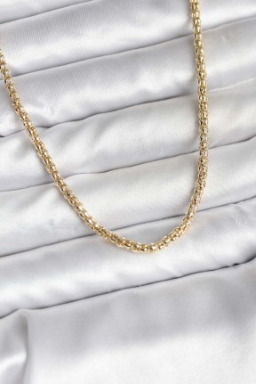 14k Gold Renk Kaplama Boru Zincir Model Cm Kadın Kolye 14k Gold Renk Kaplama Boru Zincir Model Cm Kadın Kolye