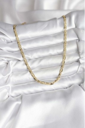 14k Gold Renk Kaplama Plaka Ezme Model Zincirli Cm Kadın Kolye 14k Gold Renk Kaplama Plaka Ezme Model Zincirli Cm Kadın Kolye