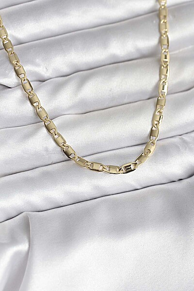 14k Gold Renk Kaplama Plaka Ezme Model Zincirli Cm Kadın Kolye 14k Gold Renk Kaplama Plaka Ezme Model Zincirli Cm Kadın Kolye