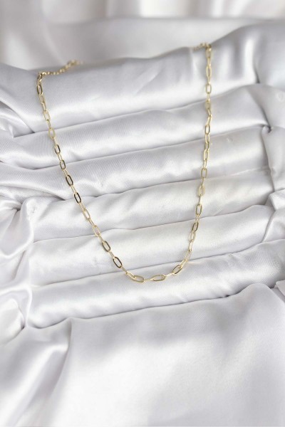 14k Gold Renk Kaplama Ataç Zincir Model Cm Kadın Kolye 14k Gold Renk Kaplama Ataç Zincir Model Cm Kadın Kolye