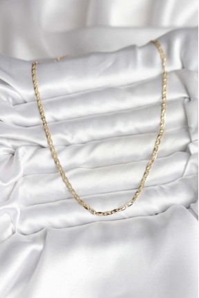 14k Gold Renk Kaplama Ezme Zincir Model Cm Kadın Kolye 14k Gold Renk Kaplama Ezme Zincir Model Cm Kadın Kolye