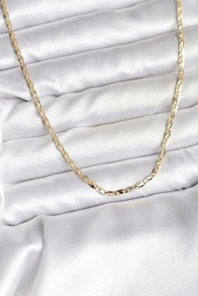 14k Gold Renk Kaplama Ezme Zincir Model Cm Kadın Kolye 14k Gold Renk Kaplama Ezme Zincir Model Cm Kadın Kolye