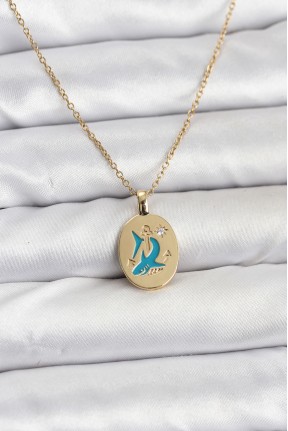 316l çelik Zincir Gold Renk Shark Figür Kadın Kolye 316l çelik Zincir Gold Renk Shark Figür Kadın Kolye