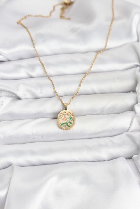 316l çelik Zincir Papatya Figürlü Kadın Kolye 316l çelik Zincir Papatya Figürlü Kadın Kolye