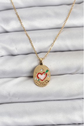 316l çelik Zincir Gold Renk Kalp Figürlü Kadın Kolye 316l çelik Zincir Gold Renk Kalp Figürlü Kadın Kolye