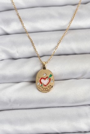 316l çelik Zincir Gold Renk Kalp Figürlü Kadın Kolye 316l çelik Zincir Gold Renk Kalp Figürlü Kadın Kolye