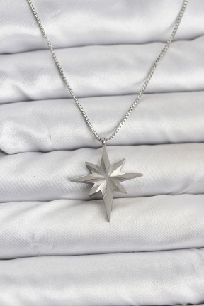 316l çelik Zincir Gümüş Renk Kutup Yıldızı Model 60 Cm Zincir Kadın Kolye 316l çelik Zincir Gümüş Renk Kutup Yıldızı Model 60 Cm Zincir Kadın Kolye