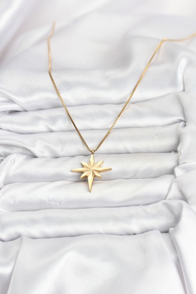 316l çelik Zincir Gold Renk Kutup Yıldızı Model 60 Cm Zincir Kadın Kolye 316l çelik Zincir Gold Renk Kutup Yıldızı Model 60 Cm Zincir Kadın Kolye