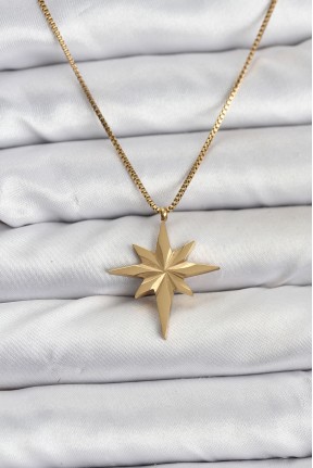 316l çelik Zincir Gold Renk Kutup Yıldızı Model 60 Cm Zincir Kadın Kolye 316l çelik Zincir Gold Renk Kutup Yıldızı Model 60 Cm Zincir Kadın Kolye