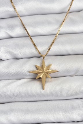 316l çelik Zincir Gold Renk Kutup Yıldızı Model 60 Cm Zincir Kadın Kolye 316l çelik Zincir Gold Renk Kutup Yıldızı Model 60 Cm Zincir Kadın Kolye