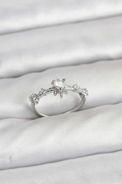 Gümüş Renk Pirinç Yıldız Model Kadın Yüzük Gümüş Renk Pirinç Yıldız Model Kadın Yüzük