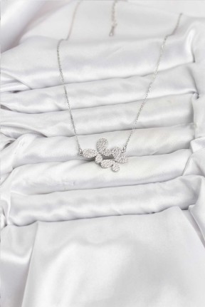 316l çelik Zincir Gümüş Renk Zirkon Taşlı Kelebek Model Kadın Kolye 316l çelik Zincir Gümüş Renk Zirkon Taşlı Kelebek Model Kadın Kolye